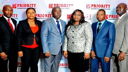 (L-r): Adah Ambrose- asst. business development manager (Oil & Gas), Mabe Shaibu, business development manager, Olumide Samuel, chief executive officer Bimbo Samuel, managing director, Olujide Idowu, engineering manager and Oyedele Adegboyega- asst. business development manager (Public Sector) all from Priority Communications at a forum attended in Lagos recently.